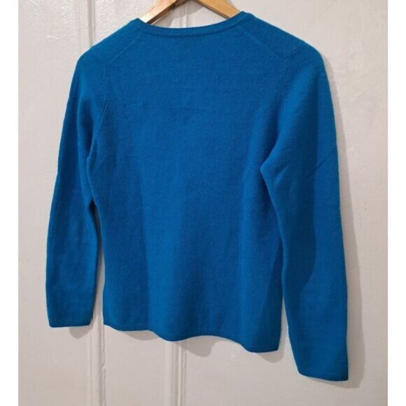 Charter Club Womens Small 2 PLY luxury 100% cashmere sweater sky Blue - Picture 5 of 8